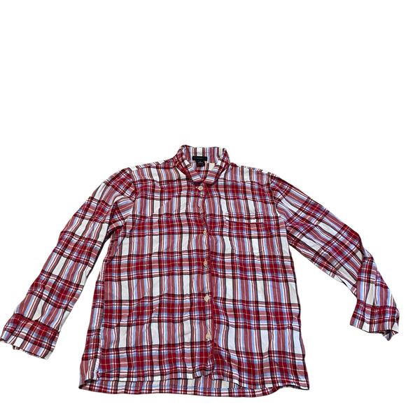 J. Crew Red Flannel Long-Sleeve Pajama Set in Vintage Plaid Size Medium - Picture 6 of 14